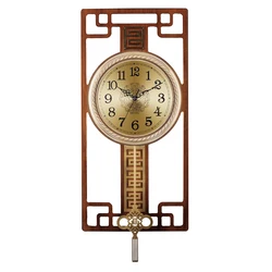 Hot Selling Chinese Design Brass Alloy Pendulum Swing Single Wall Clock Home Decor
