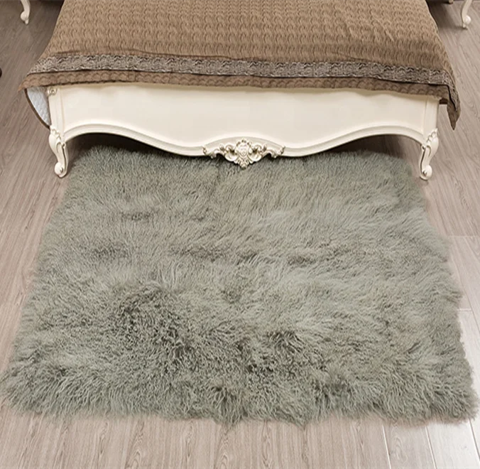 Wholesale Genuine Sheepskin Fur Rug Mongolian Lamb Skin Hide Panel Soft Comfortable Real Tibet Sheep Fur Blanket