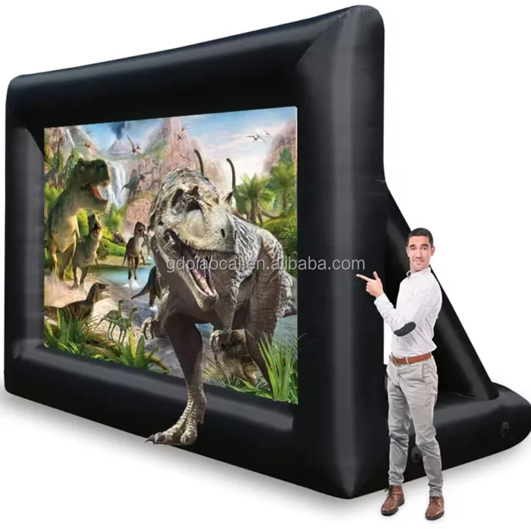 Inflatable rear projection screen for Sale TV projector Outdoor Theater cinema Commercial Large Black blow up movie screen