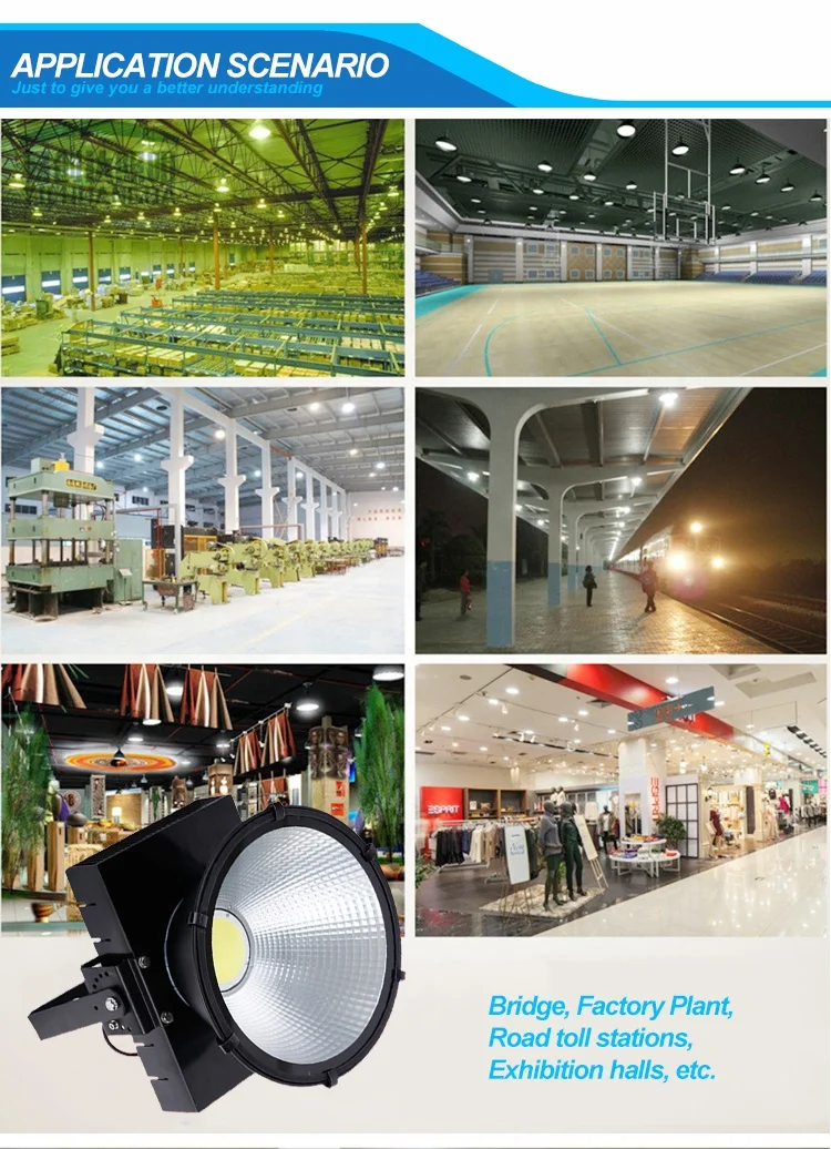 High power Outdoor Ip66 Super bright Waterproof high bay park lamps Special tower crane lamp industrial 1000W Led flood Light