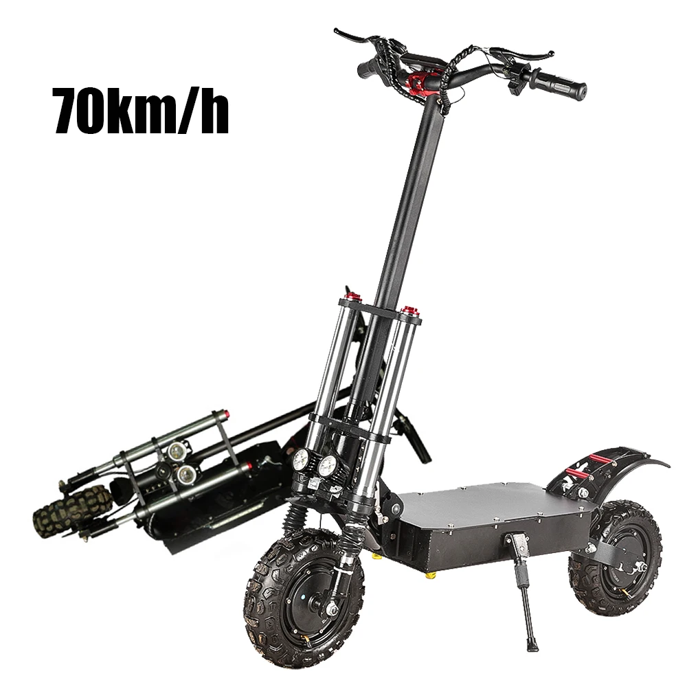 Off Road Tire 70KMH 1200W Dual Motor Electric Scooter High Power 2400W Easy Foldable 11 Inch Unisex Electronic Scooter 10 - 25ah