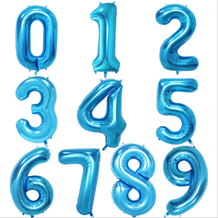 YANGYUE 40Inch Jumbo Digital Number Balloons Huge Giant Balloons Foil Mylar Number Balloons For Birthday Wedding Bridal Shower
