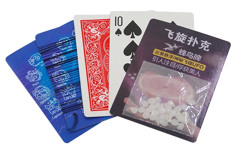 
1set Spinning Poker Magic Cards Floating Poker UFO Suspended Magic Tricks Party Props Toys For Children Close-up Performance 
