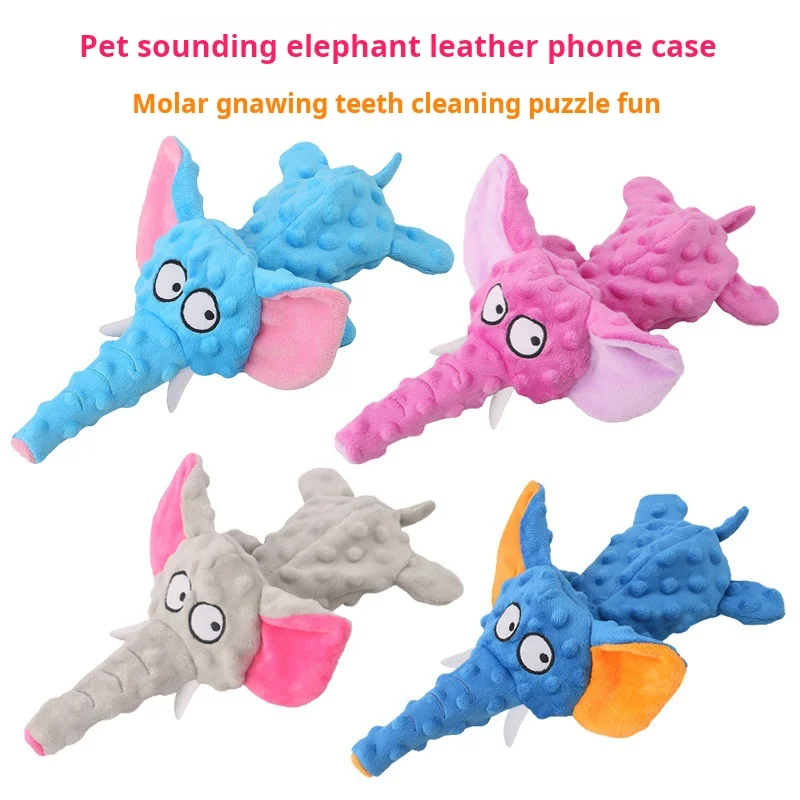 Fast Shipping Hot Sales Long Shape Blue 30cm Dog Chew Toy Stuffed Animal Elephant Lying Dog Plush Chew Toys