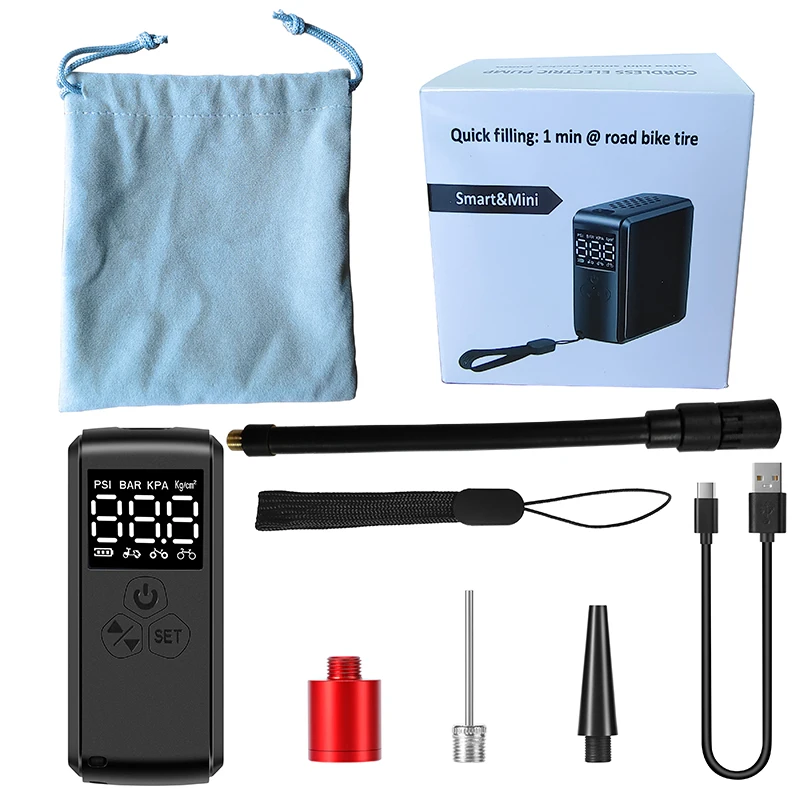 Patented 150PSI ultra small intelligent cordless electric bike car pump electric mini bicycle air pump