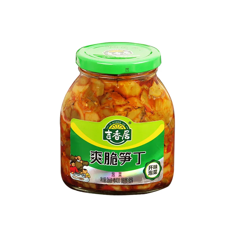 2022 Factory Wholesale Jixiangju Crispy bamboo shoots diced 266G  Mustard  Brand pickle  spicy flavour