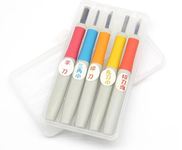 high quality 5pcs Stainless steel Graver Set with Rubber Handle