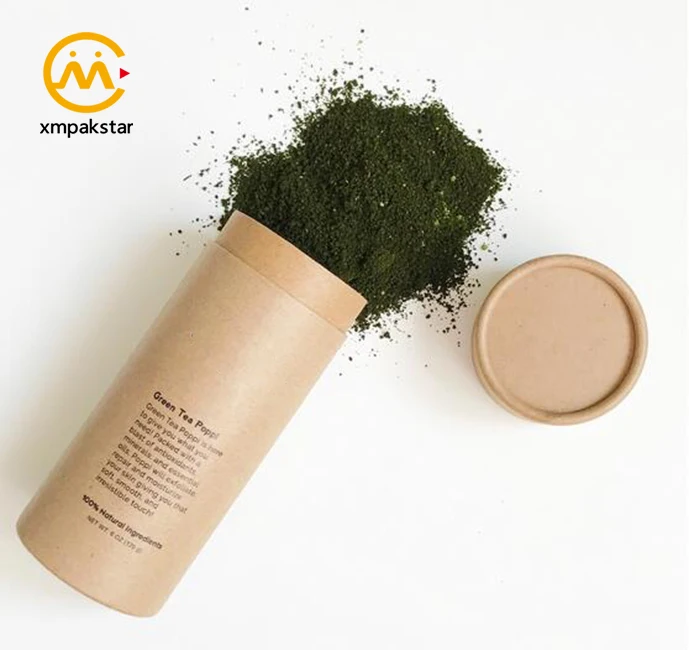 Custom printed cylinder cardboard round Kraft box craft coffee bean paper tube packaging for tea package