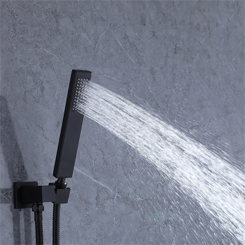 Inwall Concealed Modern Black Shower Mixer