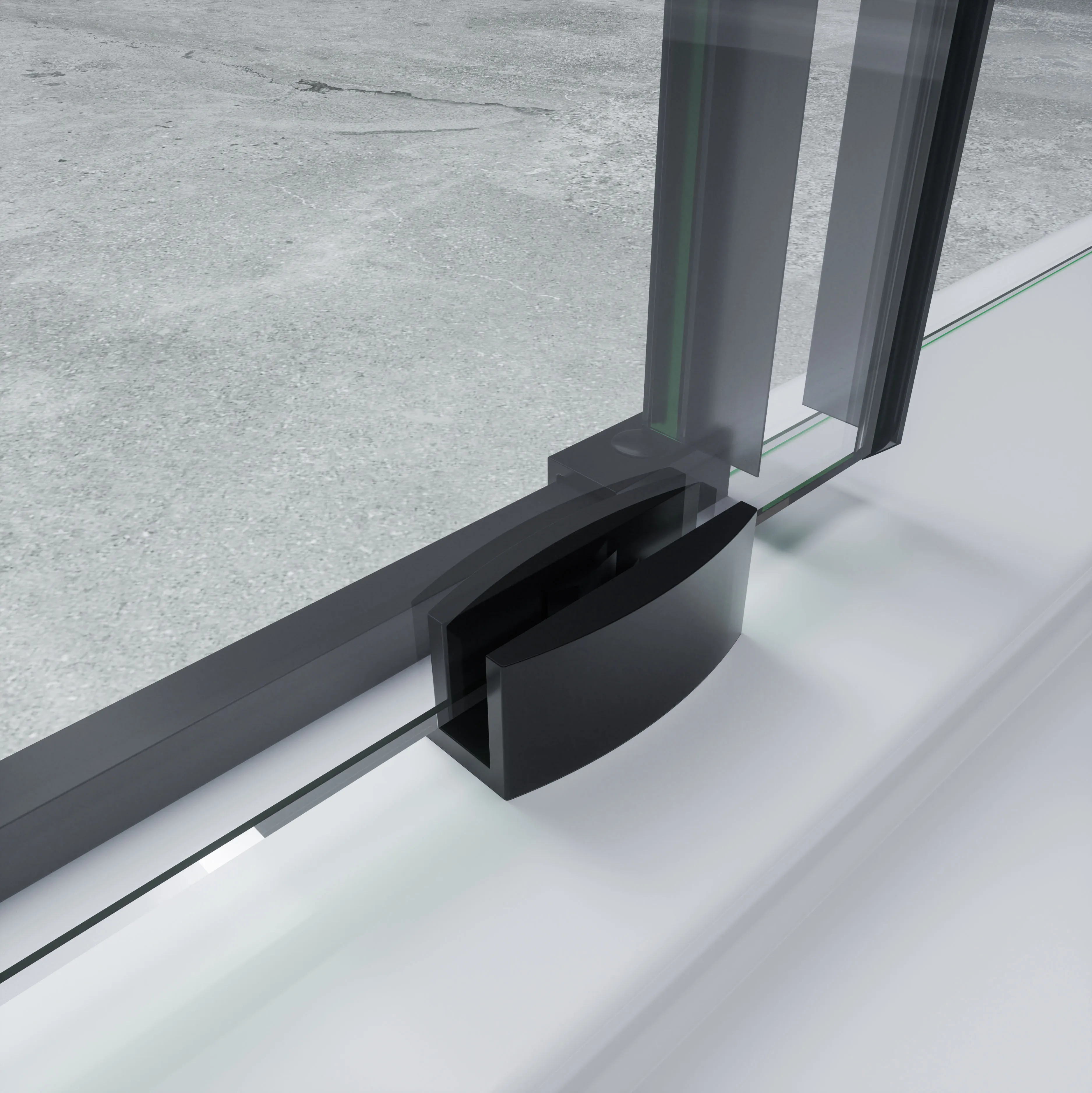 Custom Bathroom Sliding Tempered Glass Frameless Shower Door With Big Rollers