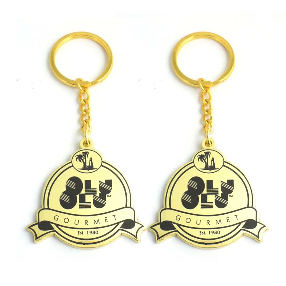 Top Selling Chic Modern Miniature Metal Custom Logo Keychain hoop In Different Colors For Practical Gift