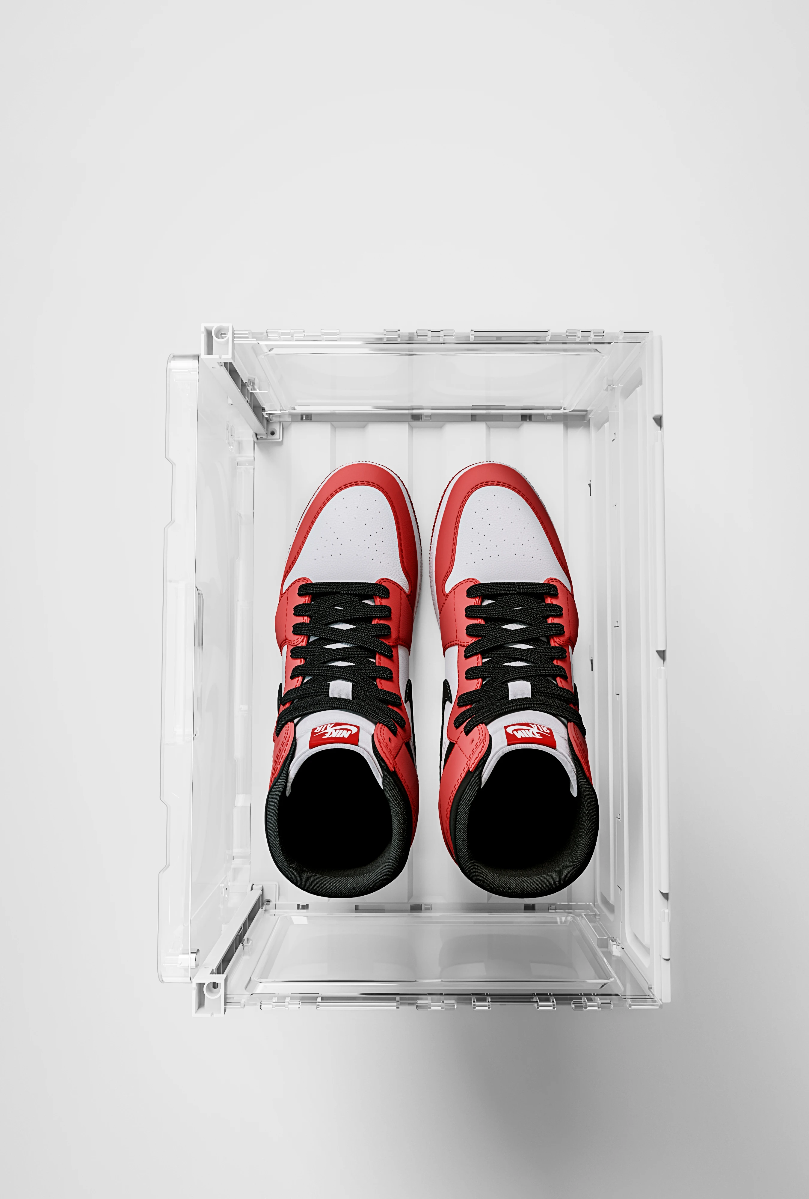 China Wholesale Plastic Sneaker Box Storage Shoe Box Voice Sensor Control LED Transparent Stackable Plastic Shoe Box Storage