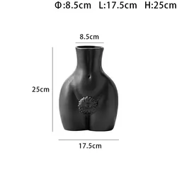 New Design Ceramic Body Sculpture Matte Vase Modern Nude Torso Dried Flowers Vase