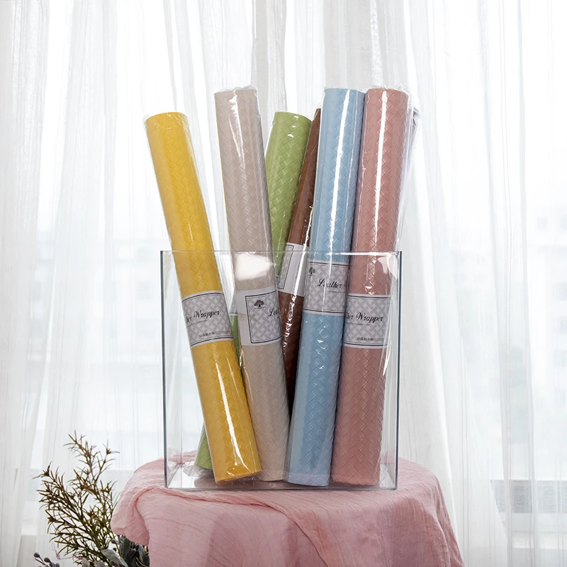 JAYWOOD New Design Wholesale Korean Bouquet Fresh Flower Waterproof Wrapping Leather Paper