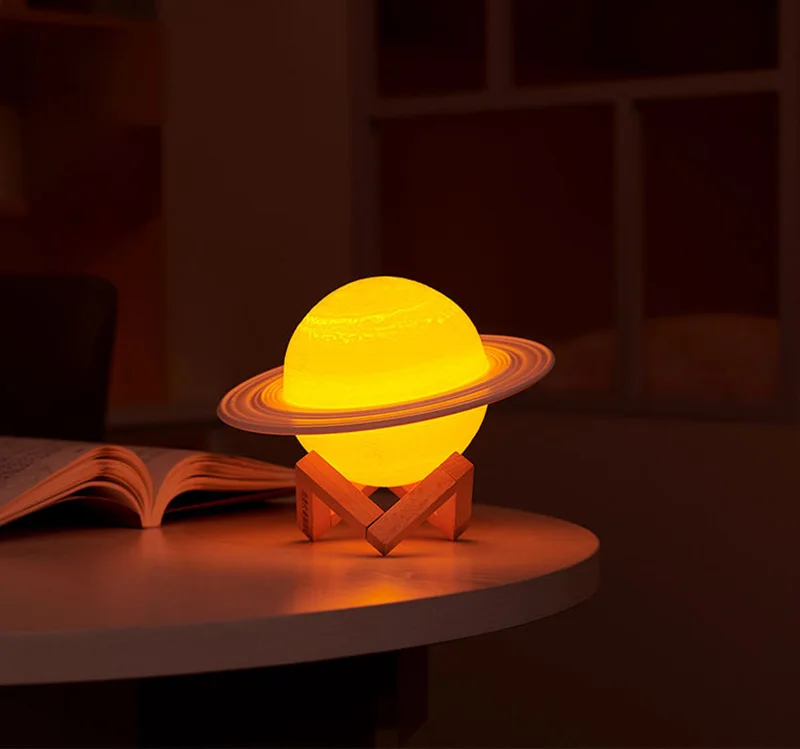led beauty levitating saturn 3d print moon lightuty lamp half 3d moon night star projector light for kids