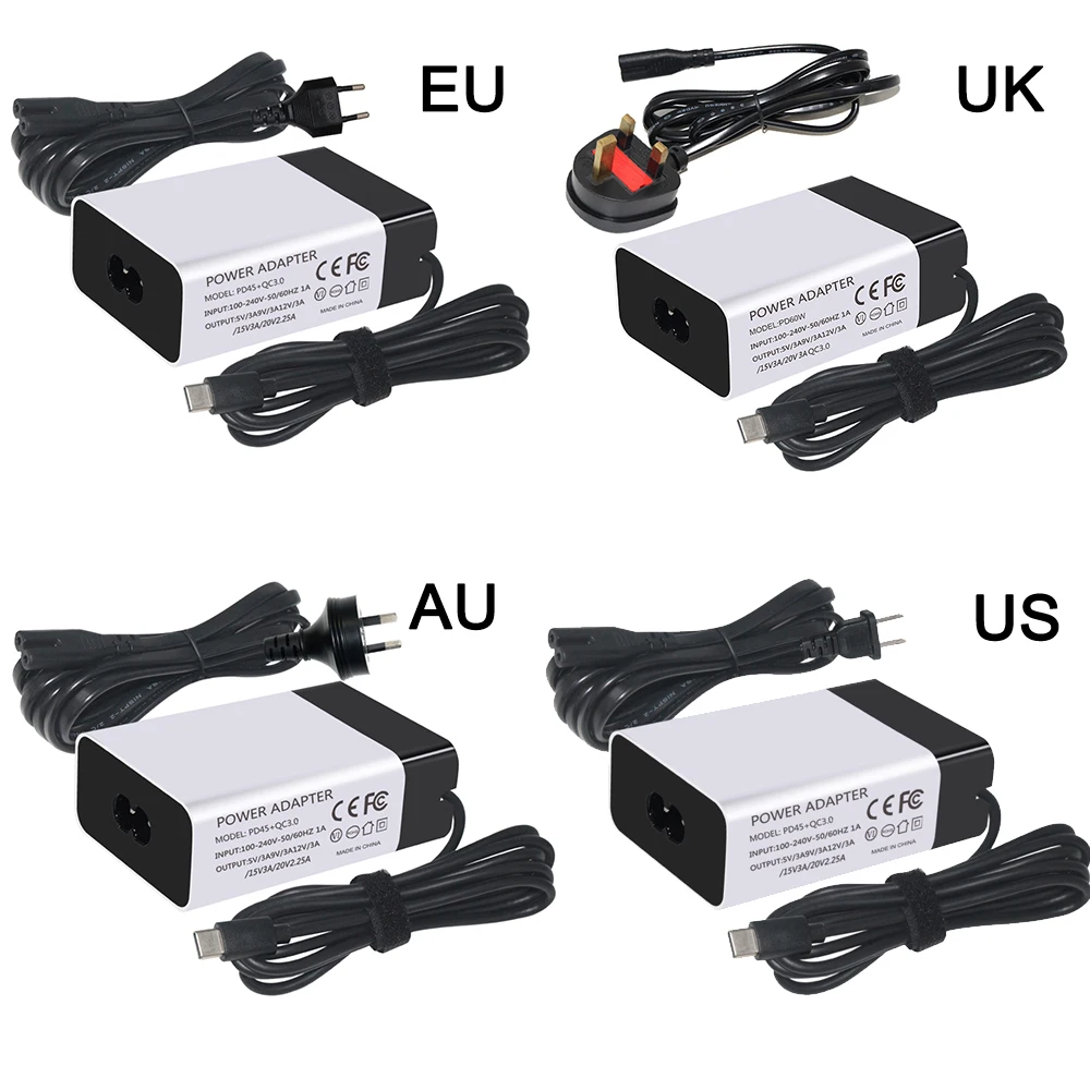  Одобрено SAA Usb Pd QC 3 0 Австралия 12 в настенный быстрый ноутбук 20 два 5 А адаптер 45 Вт Зарядное устройство Type