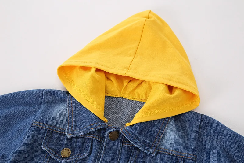 Hao Baby Autumn Spring Jeans New Hooded Western Style Shirt Boy Handsome Jacket For Boys