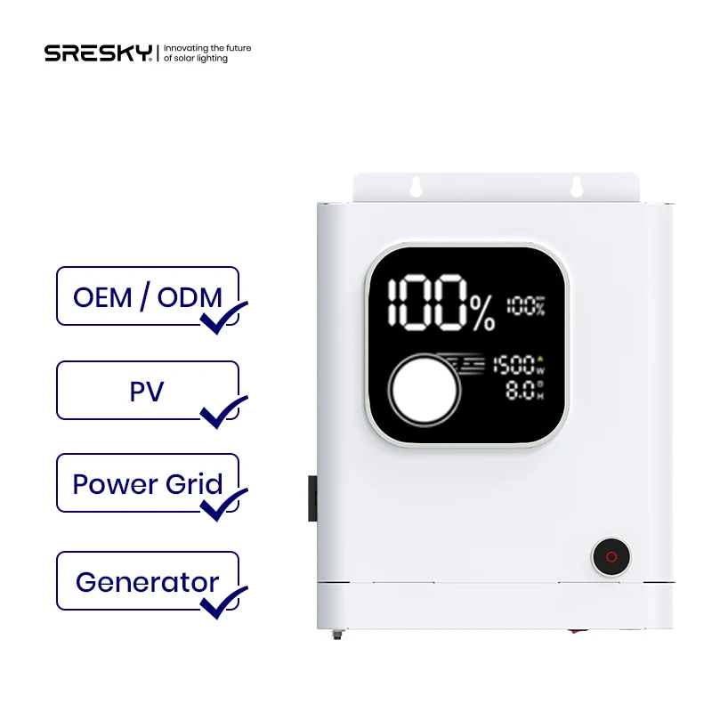 SRESKY Pure Sine Wave smart 3kw Hybrid Solar Inverter 220V Solar Inverter with Smart Screen Display
