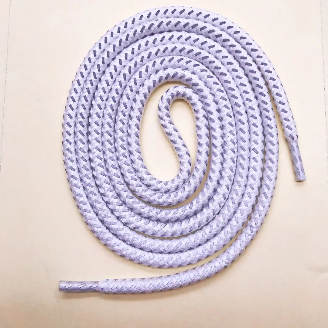 5mm  round  reflective drawstring cord with transparent plastic ends