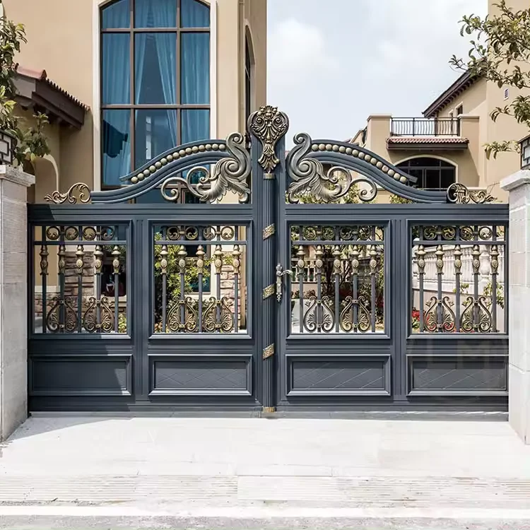 European Style Aluminium Gates Aluminium Villa Gate Electric Garden Gates Grill Design Aluminium Courtyard Sliding Gate For Home