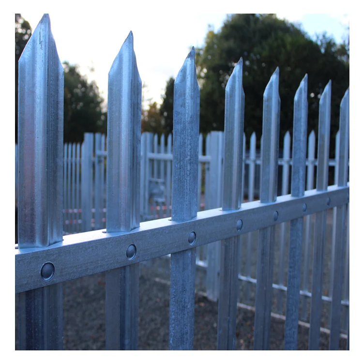 Customized heavy duty palisade fence for gate metal steel palisade fencing angle iron palisade fence