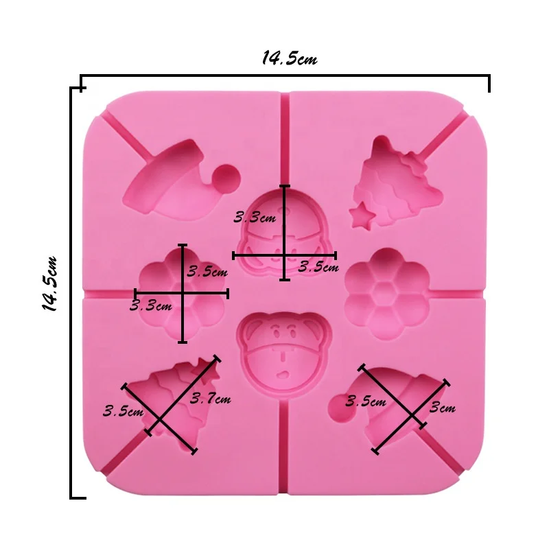 8 cavity square food grade silicone round Lollipop Candy Chocolate cake mould diy candy mold lollipop mold Christmas tools