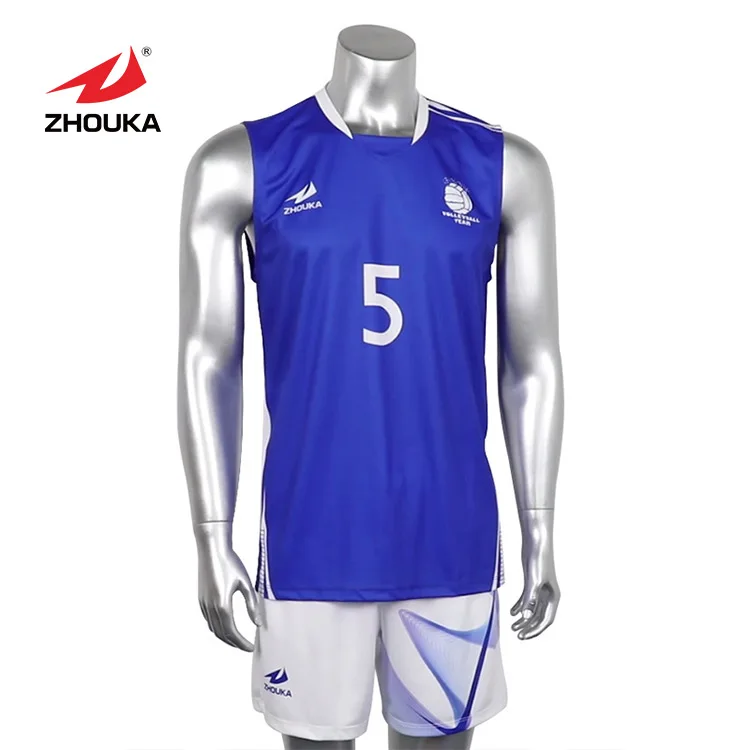 ZHOUKA Support Buy 1 Set Profession Wholesale Men Sports Team Wear Volleyball Jersey Colors