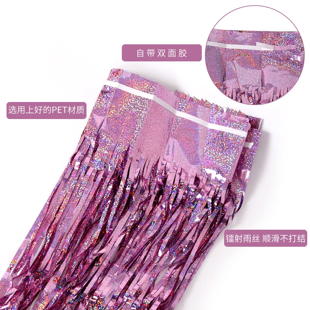 Ychon 1*2 м 1,6 нить металлическая мишура занавески с бахромой мишура занавеска для вечеринки фото фон для дня рождения