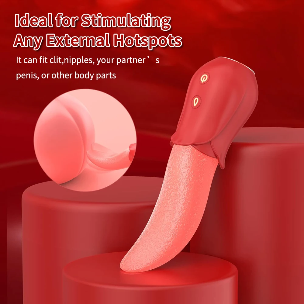 Hot Selling Female Masturbation G spot Clitoris Sex Toy for Women Stimulator Nipple Massager Realistic Tongue Licking Vibrator