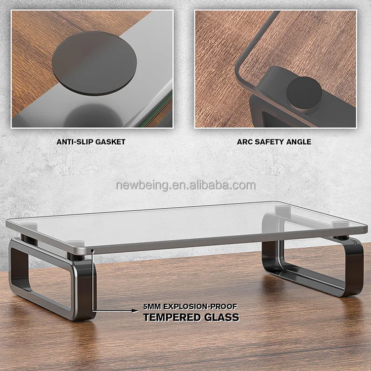 Computer Monitor Stand Riser Multi Media Desktop Stand for Flat Screen LCD LED TV Laptop/Notebook