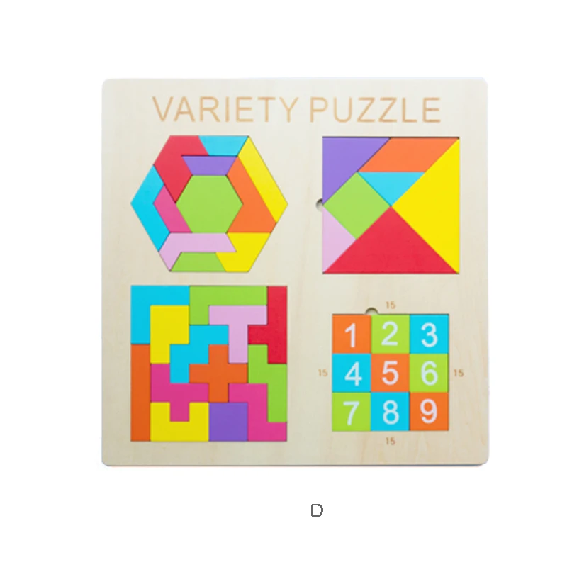 preschool children kids educational learning play toy 3D russian puzzle blocks colorful shapes wooden puzzles for toddlers