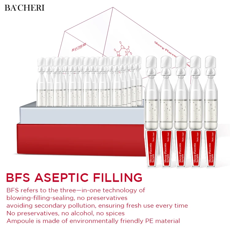 Private Label Skin Care Natural Organic  Anti Aging Anti Wrinkle Moisturizing Sheep Placenta Skin Repair Ampoule Face Serum