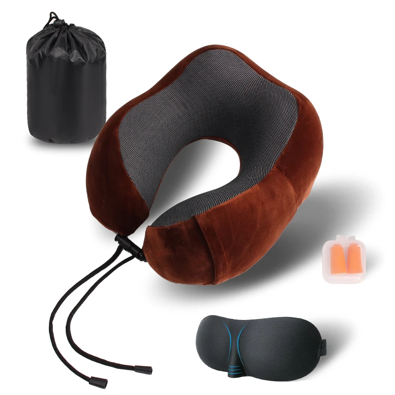 High Quality Cheap Price Custom Accepted Car Neck Message Pillow with Eye Mask and Ear Plug
