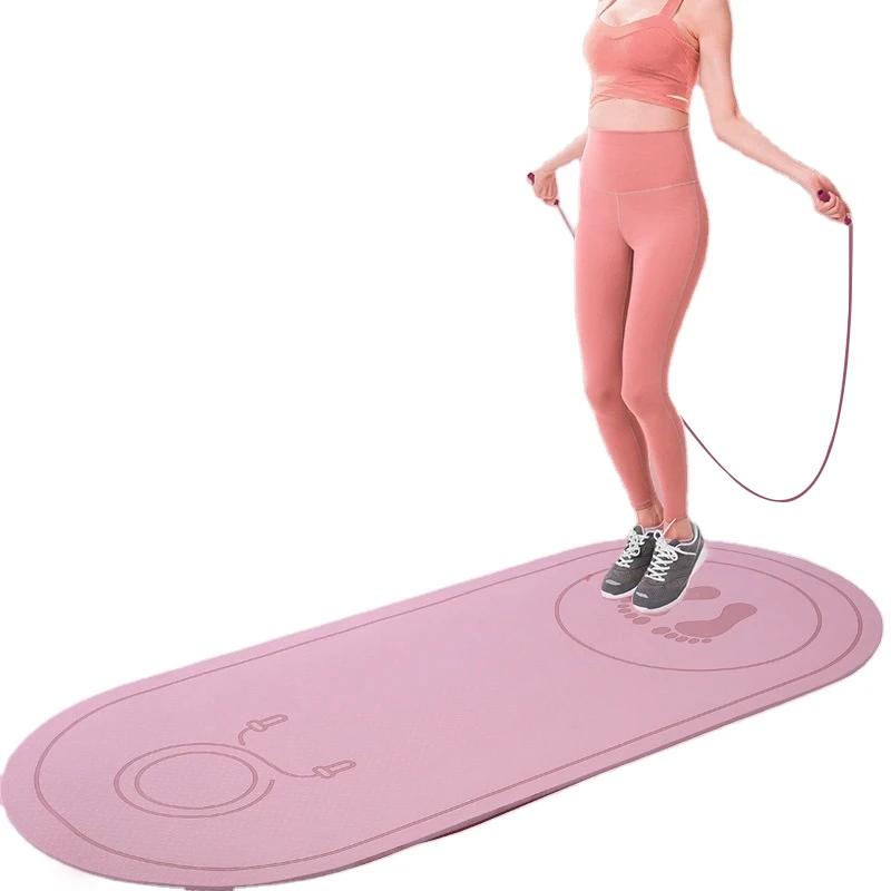 
Customized Logo Non Slip 6mm TPE Jump Rope Mat Indoor Exercise Sports Fitness Yoga Mat 