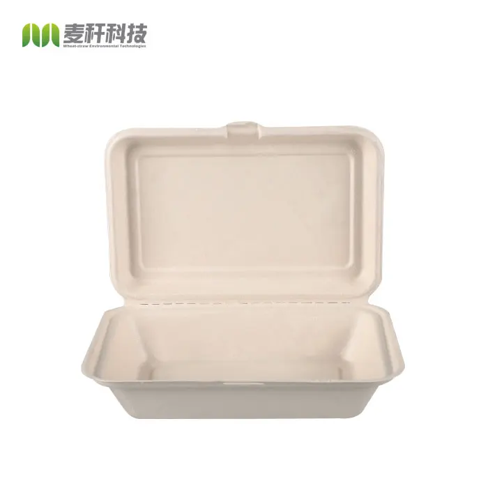 Eco biodegradable 9 inchx6inch Sugarcane hamburg box