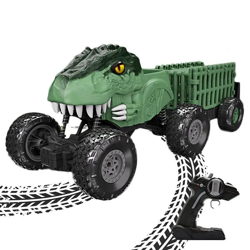 Hot Sale Outdoor Remote Control Dinosaur With Truck Trailers 2.4G Dinosaur Truck Climbing With Light Rc Dinosaur Car Toy