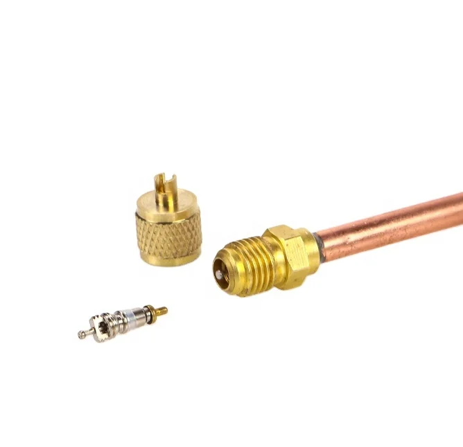 Solenoid-Powered Air Conditioning Access Copper Valve Compressor Use A/C Gas Access Valve