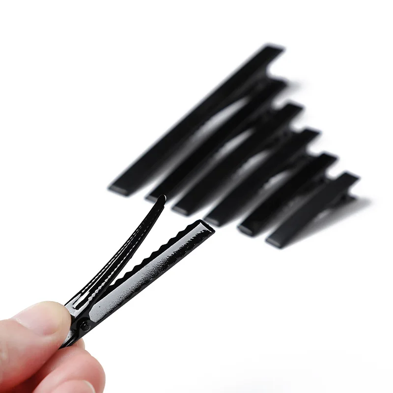 BELLEGIRL new design custom packaging hair clips wholesale cheap sliver black custom size metal snap alligator hair clips