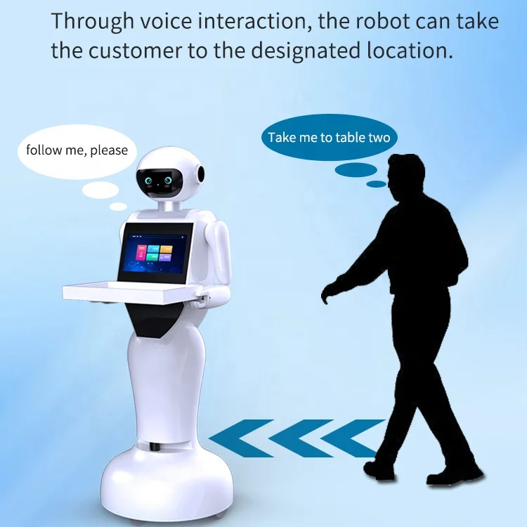 Smart Restaurant  Waiter Service Robot Autonomous Intelligent Navigation Food Delivery Robot Restaurant Robot