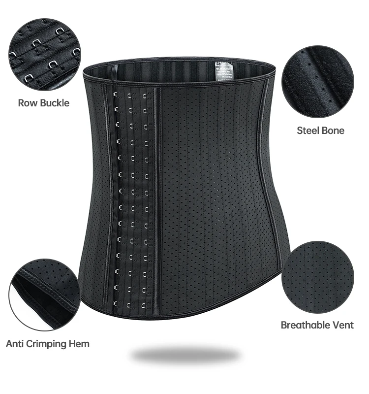 Hot Sale Women Compression Slimming Bodyshaper With Breathable Air Hole Corset Latex Waist Trimmer Belt For Gym