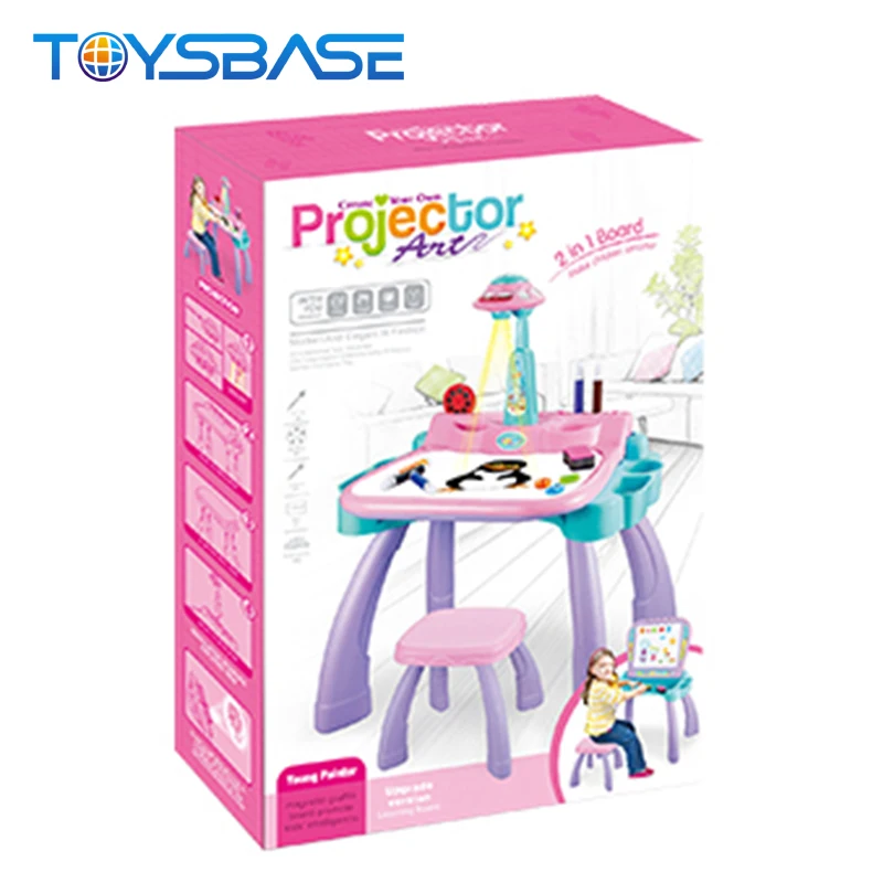 Children Learning Chair 2 In 1 Learning Projection Toy Painting Table For Kids