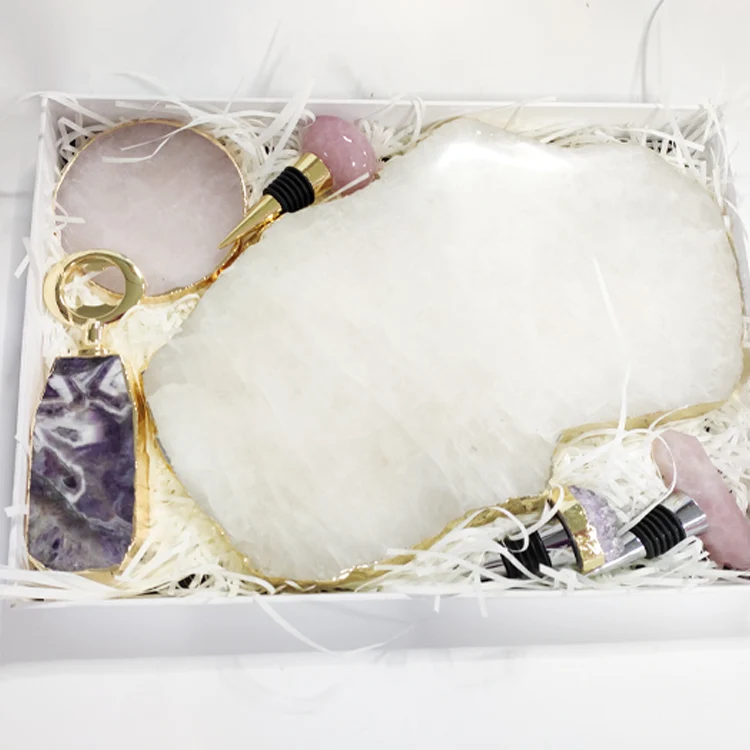Wholesale natural gemstone agate slice large size Cheese Platter/Tray/gemstone Boards
