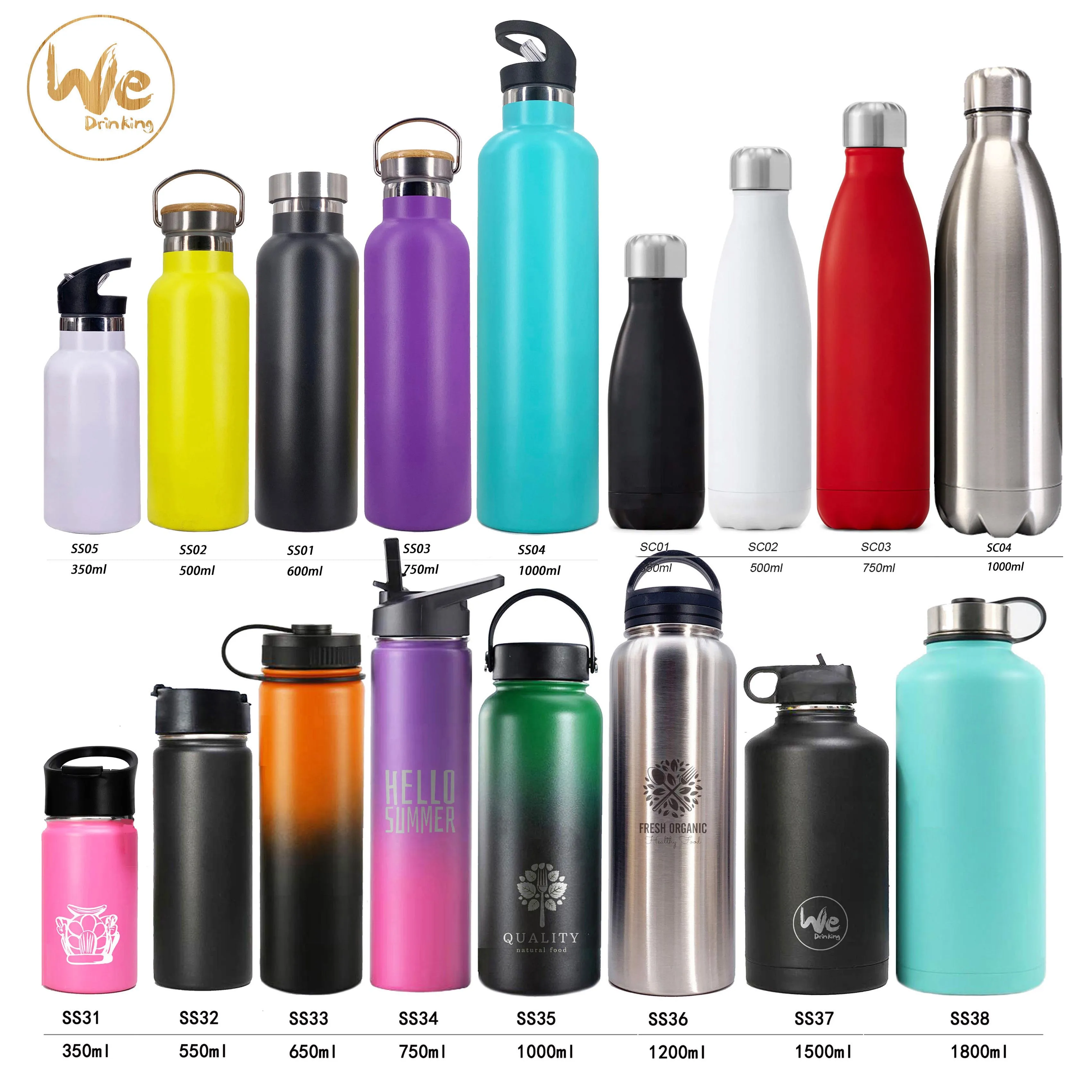 No Plastic Big Capacity Big Size Stainless Steel Metal Sports Fitness Outdoors 2.2L Water Bottle