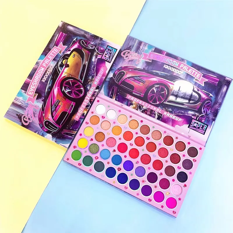 New cartoon cool sports car 45 color pearlescent matte multi-color eye shadow plate