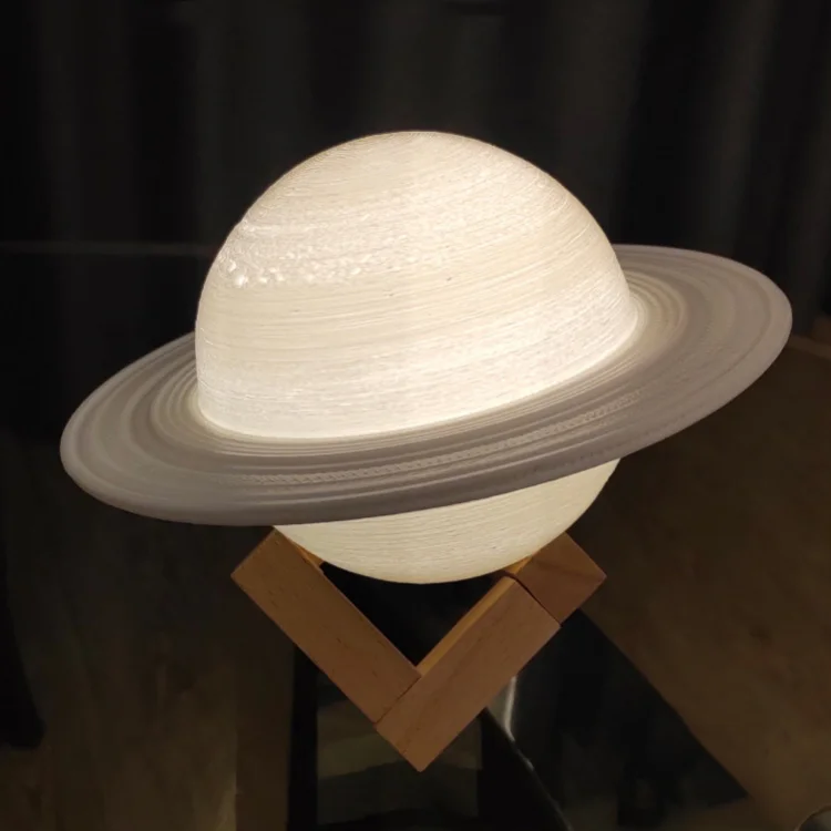 Led moon night light water transfer decoration room lamp Saturn shape gift kids custom night lamps