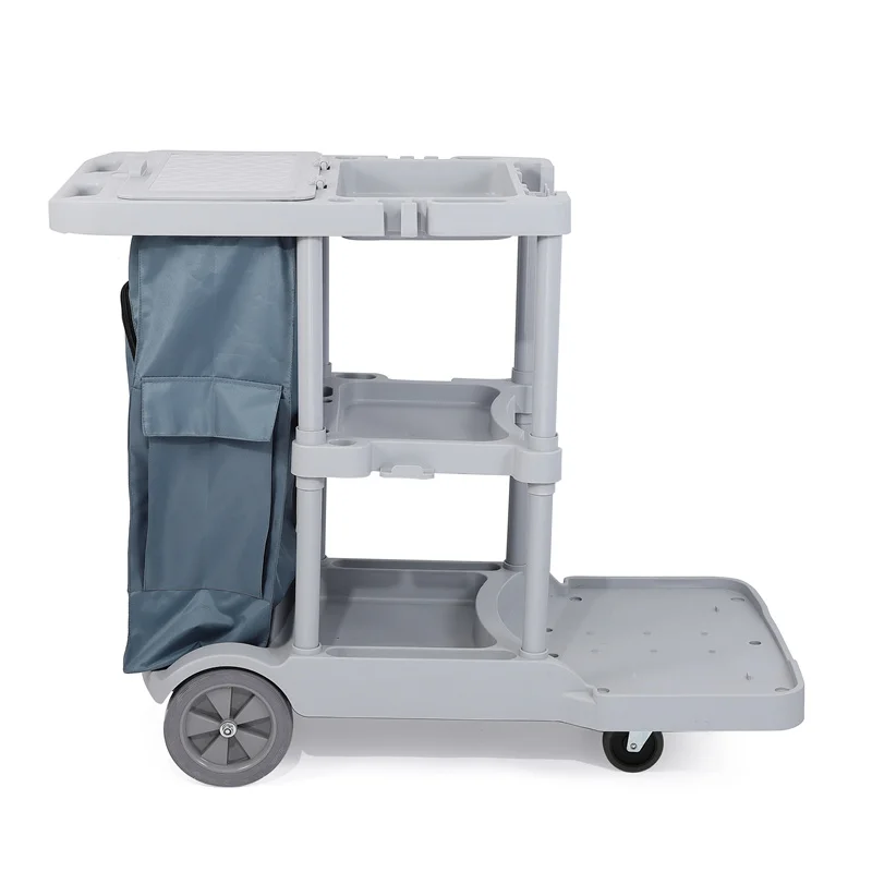 High Quality Plastic Hospital Airport Cleaning Equipment Trolley Cart Cleaning Trolley for Hotels