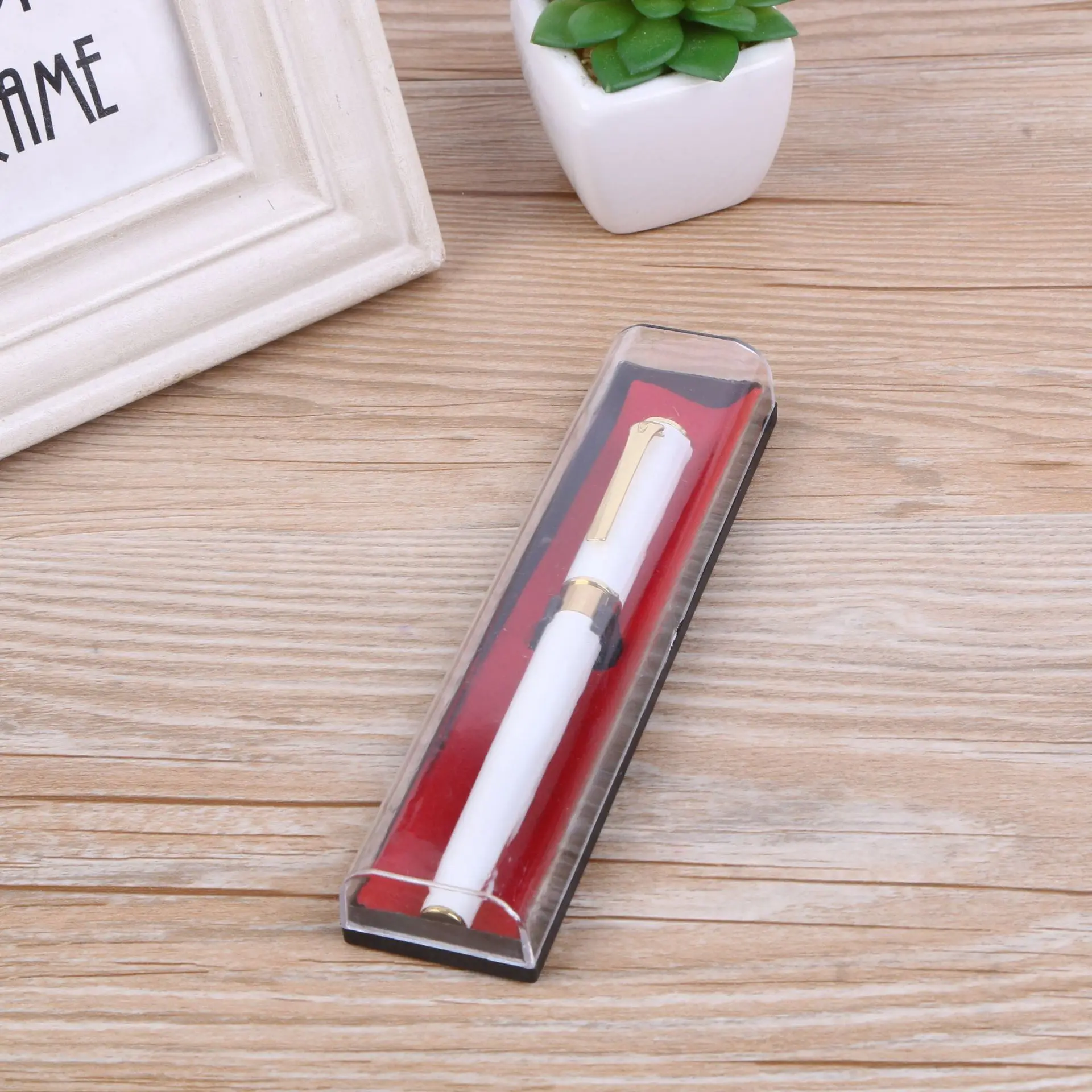 2022 Gift Promotional Gel Ink Pen Customized Logo White Slim Metal Body Twist Gel Ink Pen Metallic Gel Pen