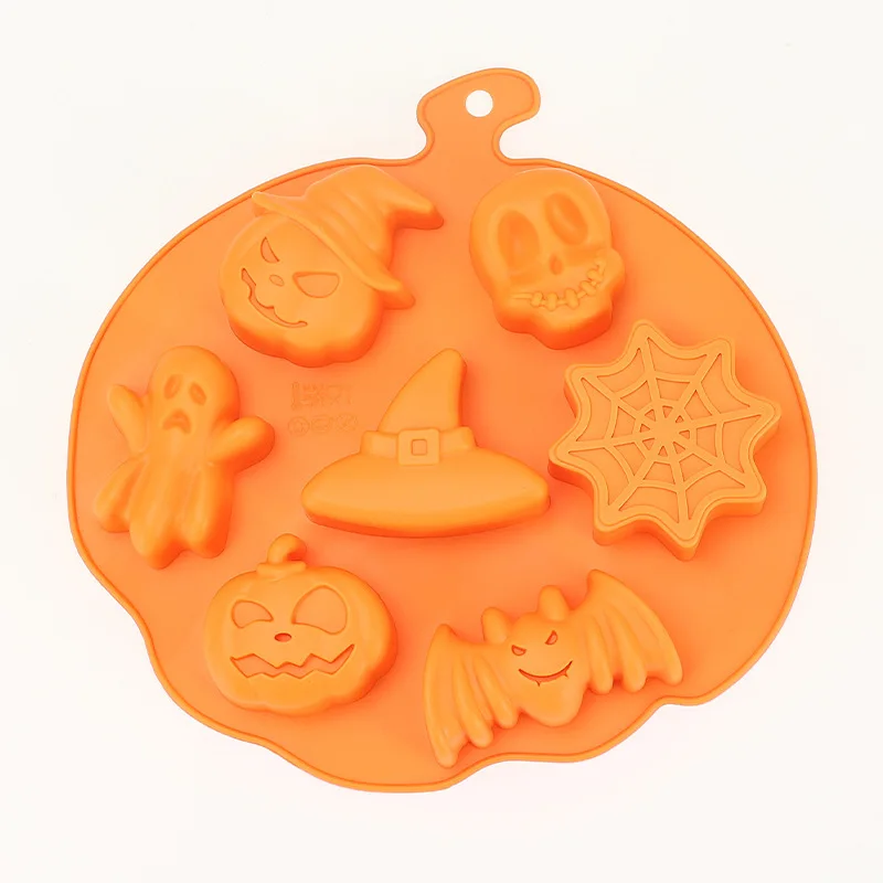 Halloween Baking Mold DIY Silicone Cookie Mold 6 Hole Pumpkin Head Jelly Chocolate mold