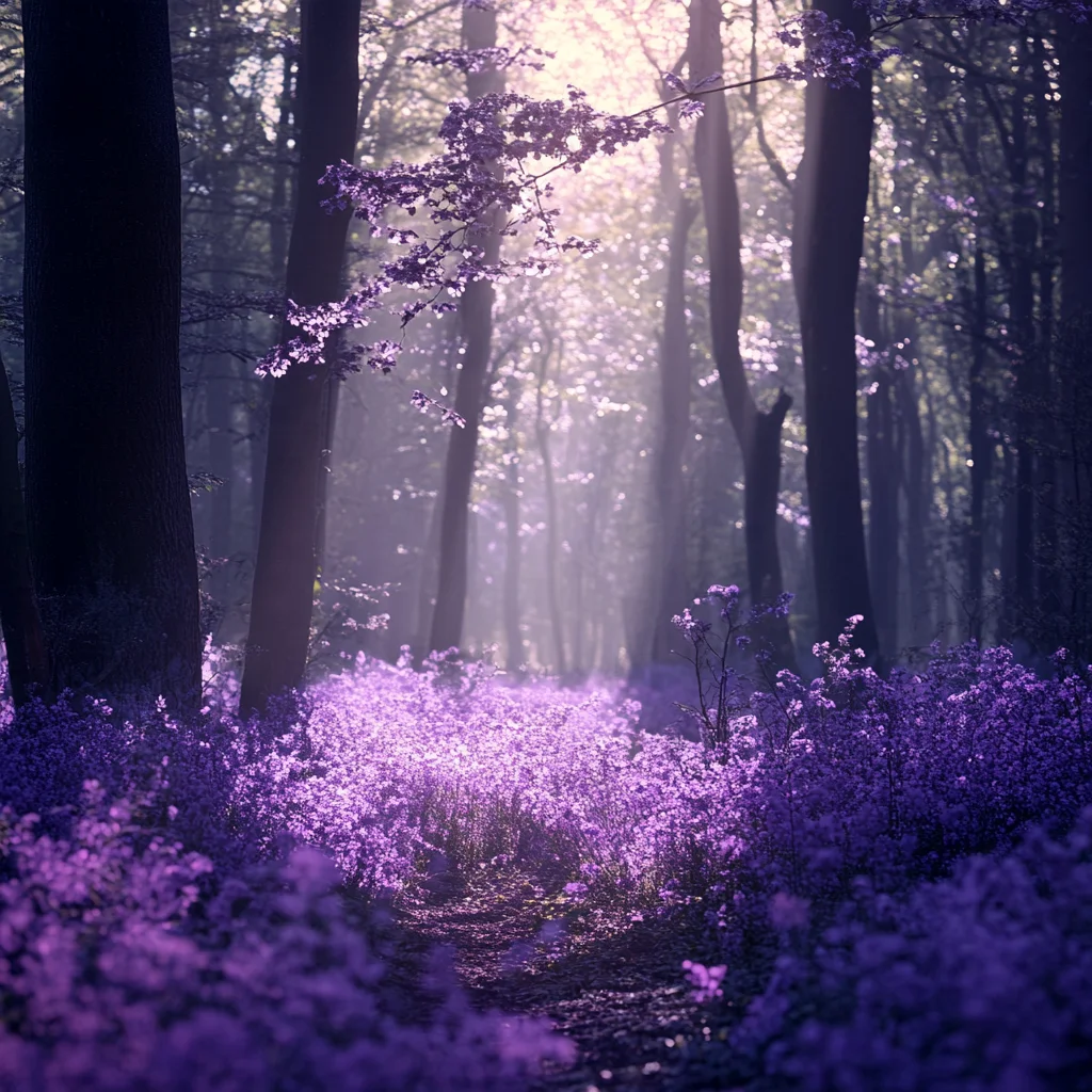 3d wallpaper purple garden flower  Forest Wall Mural Tree for living room bedroom