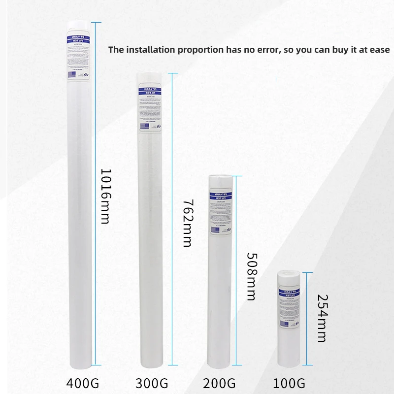 High quality 10 to 40 inch pp cotton filter 1 to 60 micron pp cotton filter element for water purifier